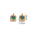 Golden 8mm square geometric pendant with faceted green crystal for jewelry DIY - Square - Emerald Green