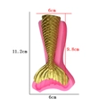Pink silicone mermaid tail fondant mold with product size measurements in centimeters - Style No.2 / Pink