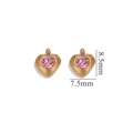 18K gold plated stainless steel heart pendant with pink crystal, size 8.5x7.5mm - Heart-Pink