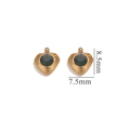 18K gold plated heart charms with deep green crystal for DIY jewelry making - Heart - Dark Green