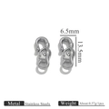 Silver stainless steel 13.5mm lobster clasp with eye pattern for DIY jewelry making - Steel - Eye