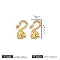 Golden stainless steel swan-shaped hook connector for DIY jewelry making 13.5x7mm - Gold Swan