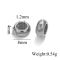 Perline rotonde in acciaio inossidabile argento 8mm per la creazione di gioielli fai da te - 8x1.2mm / Colore Acciaio Liscio