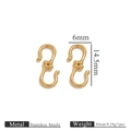 Golden stainless steel S-hook connector with flower motif for DIY jewelry making - Gold-Flower