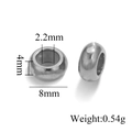Distanziatori in acciaio inox argento lucido 8mm per gioielli fai da te con misure - 8x2.2mm / Colore Acciaio Liscio