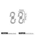 S-shaped stainless steel jewelry clasp with floral detail, size 14.5mm x 6mm for DIY - Steel-Flower