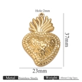 Sacred heart sun pendant in 18K gold finish, stainless steel DIY jewelry accessory - Gold Pendant 7 (Hammered Texture)