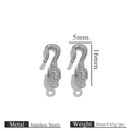 Golden titanium steel S-hook clasp with animal head relief for DIY jewelry making - Silver Tone Buddha Head