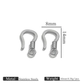 Silver stainless steel S-shaped earring hooks with dimension markings for jewelry making - Silver Tone Spiral Ear Hook