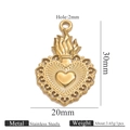 Sacred Heart 18K gold plated stainless steel pendant for jewelry DIY 30x20mm - Gold Pendant 11 (30x20mm)