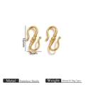 Polished golden S-shape stainless steel jewelry connector hook for DIY bracelets - Gold Three Beads Small