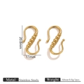 Golden stainless steel S-shaped earring hooks for DIY jewelry with size and weight info - Gold Five Beads Small