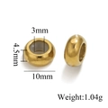 Perla distanziatrice da 10mm in acciaio inossidabile dorato con silicone per gioielli - 10x3mm / Oro Lucido