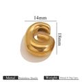 Colgante letra G 3D dorado en acero inoxidable de 14mm de ancho y 18mm de alto - Letra G / Dorado