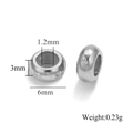 Distanziatore in acciaio inossidabile argento da 6mm con incisione a stella - 6mm / Colore Acciaio Stella