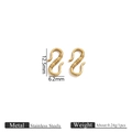 Golden stainless steel S-hook connectors for DIY jewelry making 12.5mm length - Gold Texture