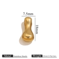 Colgante de cacahuete en acero inoxidable dorado de 18mm con acabado pulido - Letra I / Dorado
