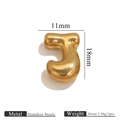 Colgante letra J dorada 3D en acero inoxidable pulido para creación de joyas DIY - Letra J / Dorado
