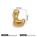 Colgante letra L de acero inoxidable dorado con acabado pulido para joyería DIY - Letra L / Dorado