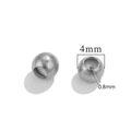 Perline distanziatrici in acciaio inox argento da 4mm con foro da 0,8mm per gioielli - 4mm / Colore Acciaio Liscio