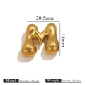 Colgante letra M estilo burbuja 3D en acero inoxidable dorado para joyería DIY - Letra M / Dorado