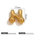 Colgante letra H en acero inoxidable dorado 3D pulido con medidas de 17mm x 18mm - Letra N / Dorado