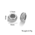 Distanziatore in acciaio inossidabile argento per gioielli con diametro 8mm e trama fine - 8mm / Colore Acciaio Spirale