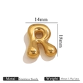 Colgante letra R de acero inoxidable dorado pulido de 14mm por 18mm para collar Diy - Letra R / Dorado