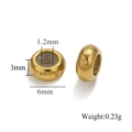 Perline distanziatrici dorate in acciaio inox con motivo a stella, diametro 6 mm per DIY - 6mm / Colore Oro Stella