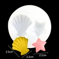 Stampo in silicone con conchiglie e stelle marine per resina fai-da-te e decoro torte - 4.3*4.4*0.8CM