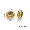 Distanziatore dorato in acciaio inossidabile con incisione a stella e diametro 8mm - 8mm / Colore Oro Stella