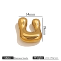 Pendiente en U irregular de acero inoxidable dorado estilo metal líquido, 4.92g - Letra U / Dorado