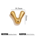 Colgante letra V de acero inoxidable dorado con diseño fluido y aerodinámico para collares - Letra V / Dorado