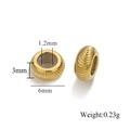 Perle distanziali da 6mm in acciaio inossidabile dorato con incisione per creazione gioielli - 6mm / Colore Oro Spirale
