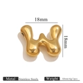 Colgante letra W de acero inoxidable dorado diseño metal fluido accesorio de 18mm - Letra W / Dorado