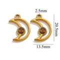 Pendentifs lune dorés en pierre œil de tigre pour création de bijoux en acier inoxydable - Lune - Oeil de Tigre