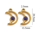 Pendentif lune doré avec perle de lapis-lazuli bleue pour la création de bijoux - Lune - Lapis-Lazuli