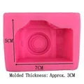 Roze siliconen vorm in cameravorm voor taartdecoratie, afmeting 5cm x 7cm x 3cm - 9x7x3.8cm / Roze