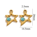 Pendentif étoile doré DIY avec incrustation de turquoise pour bijoux en acier - Étoile-Turquoise