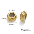 Distanziatori regolabili in acciaio inossidabile dorato 6mm con incisione a foglia per fai da te - 6mm / Colore Oro Tripla Spirale