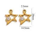 Pendentif étoile en acier doré avec incrustation de pierre de marbre blanche chic - Étoile-Turquoise Blanche