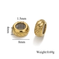 Perlina distanziatrice dorata in acciaio inossidabile con motivo a spiga per gioielli - 8mm / Colore Oro Tripla Spirale