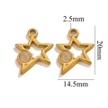 Pendentif étoile en acier doré avec pierre d'oeil de tigre blanche pour bijoux DIY - Forme d'Étoile - Quartz Rose