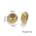 Distanziatori dorati da 9mm in acciaio inossidabile con foro da 2mm per gioielli fai-da-te - 9mm / Colore Oro Tripla Spirale