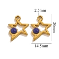 Pendentif étoile en acier inoxydable doré avec pierre de lapis-lazuli bleue de 20mm - Étoile-Lapis-lazuli