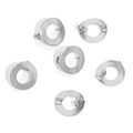 Polished silver stainless steel hollow disc stud earrings set for DIY jewelry - 18mm / Steel