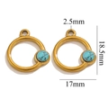 Pendentif géométrique en acier doré avec pierre d'œil de tigre et dimensions précises - Rond-Turquoise