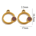 Pendentifs ronds en acier doré avec pierre naturelle de lavande incrustée - Rond-Améthyste