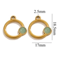 Pendentif circulaire en pierre verte avec cadre doré en acier pour bijoux DIY - Rond-Aventurine