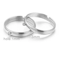 Silver stainless steel 3mm open ring with 1mm hole loop for DIY jewelry making - 3mm Width / Silver